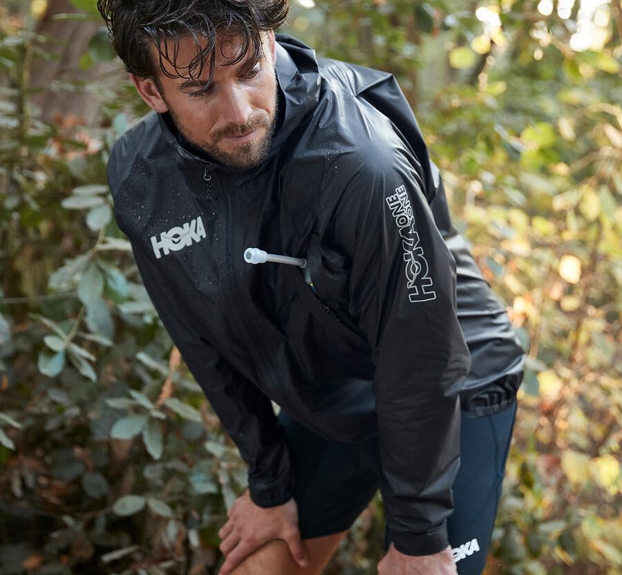 Chaquetas Hoka One One Hombre - Gore-Tex Shakedry™ Run - Negras - OGD936510